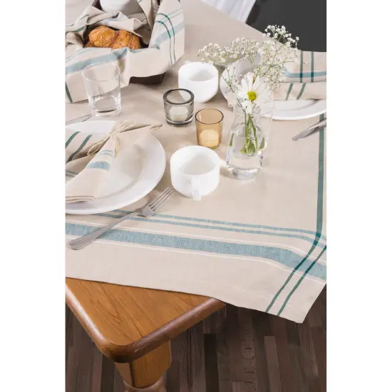 DII Teal French Stripe Tablecloth {6}