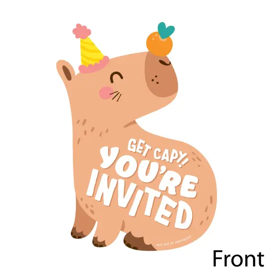 Big Dot of Happiness Capy Birthday - Shaped Fill-In Invitations - Capybara Party Invitation Cards with Envelopes - Set of 12 {4}