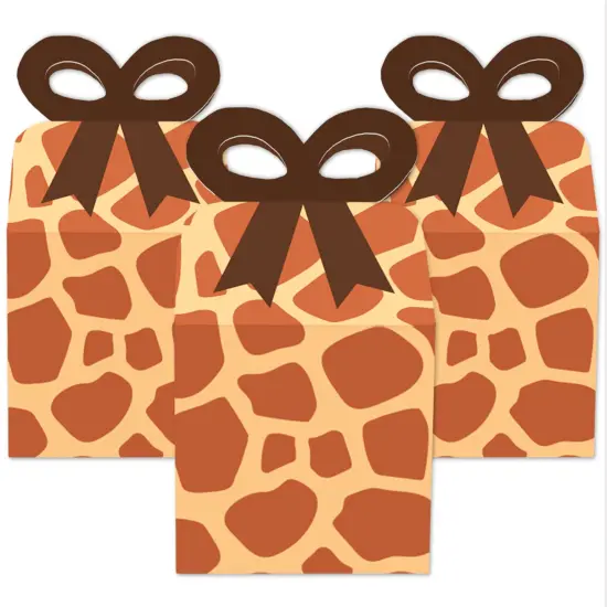 Big Dot of Happiness Giraffe Print - Square Favor Gift Boxes - Safari Party Bow Boxes - Set of 12 {3}