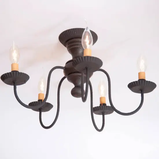 Irvin's Country Tinware Thorndale Ceiling Light in Black {4}