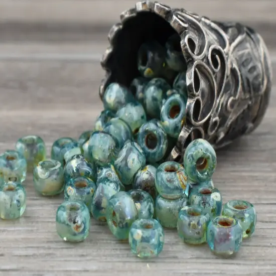 Translucent Olivine Picasso Miyuki Seed Beads - Miyuki 4506 {3}