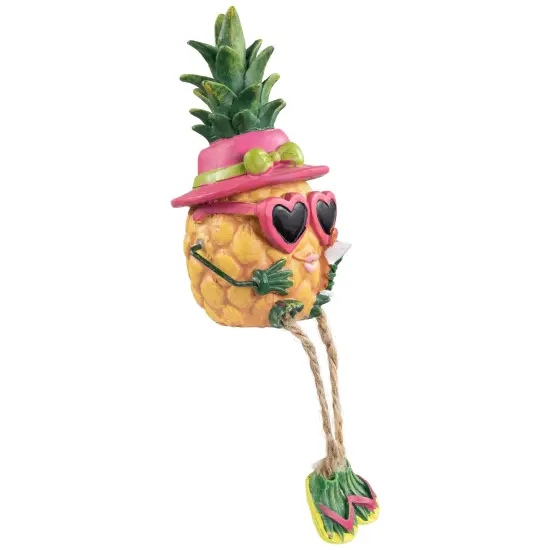 Northlight 6.25" Tropical Girl Pineapple with Cocktail Outdoor Garden Statue Brown {5}