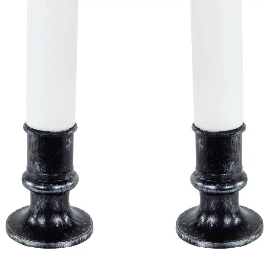 Northlight LED with Timer Dripping Blood Halloween Taper Candles - 9" - Set of 2 White {7}