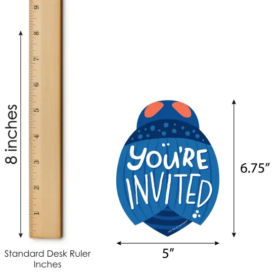 Big Dot of Happiness Buggin' Out - Shaped Fill-In Invitations - Bugs Birthday Party Invitation Cards with Envelopes - Set of 12 {7}