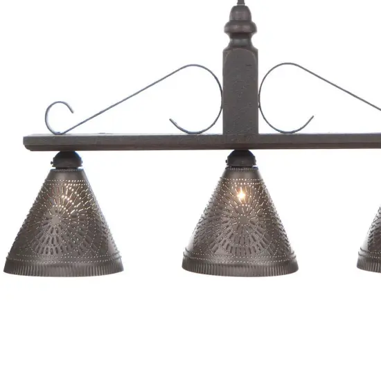 Wooden Wellington Large Island Light in Black {4}