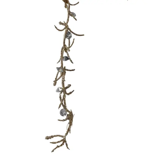 Northlight 41" Silver and Gold Glittered Willow Branch Christmas Spray {4}
