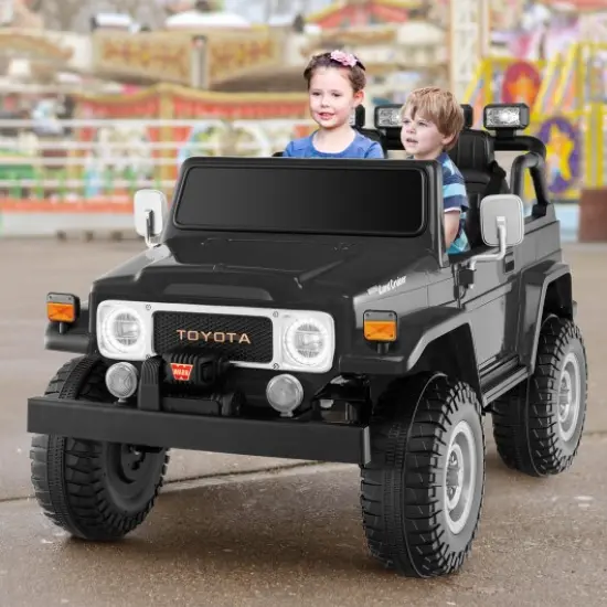 12V 2-Seat Kids Ride On Car with 2.4G Remote Control and USB Port Black {2}