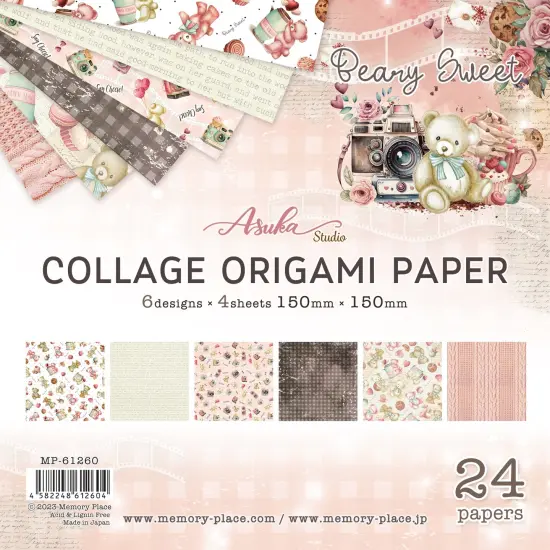 Asuka Studio Collage Origami Paper 6"X6" 24/Pkg-Beary Sweet {1}