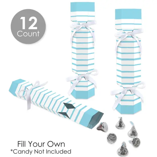 Big Dot of Happiness Blue Stripes - No Snap Simple Party Table Favors - DIY Cracker Boxes - Set of 12 {4}