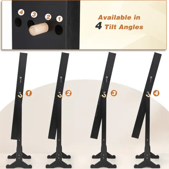 LED Lighted Jewelry Armoire with Full-Length Mirror Black {2}