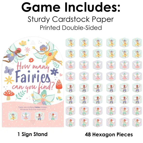 Big Dot of Happiness Let's Be Fairies - Fairy Garden Birthday Party Scavenger Hunt - 1 Stand and 48 Game Pieces - Hide and Find Game {5}