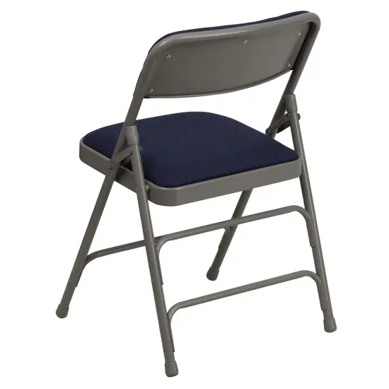 Emma and Oliver 4 Pack Home & Office Portable Party Events Padded Metal Folding Chair NavyFabric/GrayFrame {3}