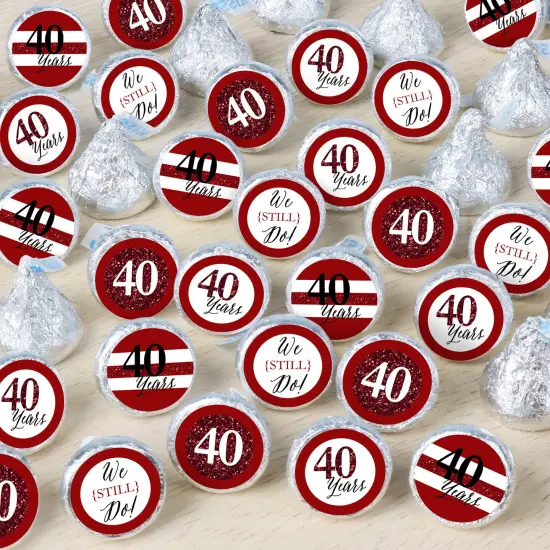 Big Dot of Happiness We Still Do - 40th Wedding Anniversary - Anniversary Party Small Round Candy Stickers - Party Favor Labels - 324 Count {1}
