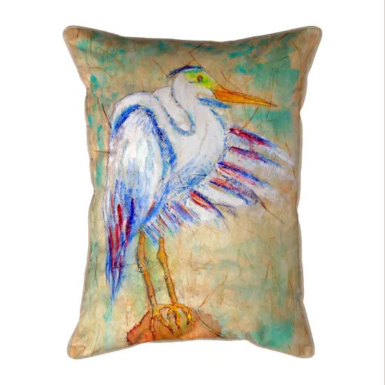 Betsy Drake Egret On Rice Extra Large 24 X 20 Indoor / Outdoor Pillow {1}