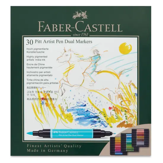 Faber-Castell Pitt Artist Pen Dual Tip Markers - Set of 30 {1}