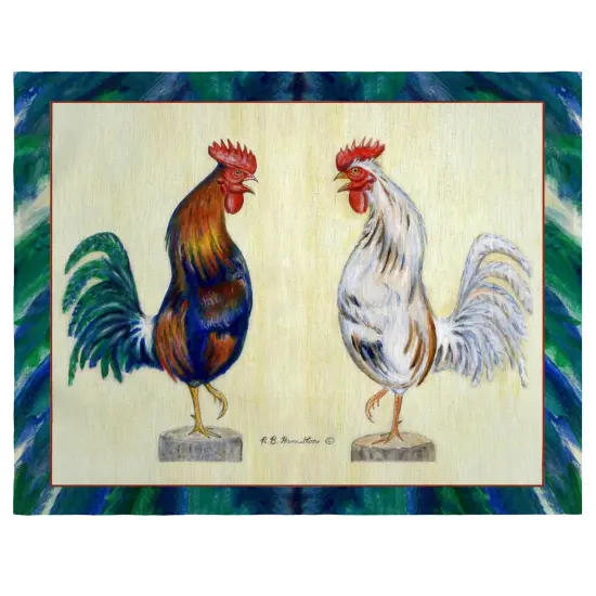 Betsy Drake Blue Rooster Place Mat Set of 4 {1}