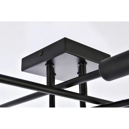 Script 8 lights black flush mount {6}