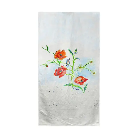 Betsy Drake Poppies & Daisies Beach Towel Multicolor {1}
