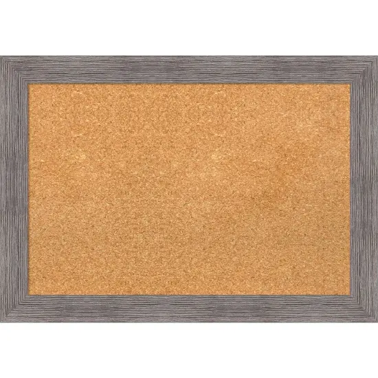 Pinstripe Plank Grey Narrow Framed Corkboard, Natural Cork {1}