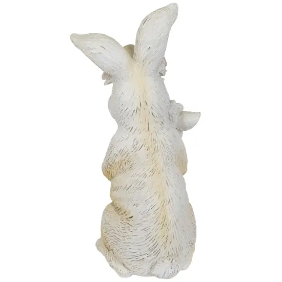 Northlight Mother and Baby Bunny Outdoor Garden Easter Statue - 9.25" White {6}