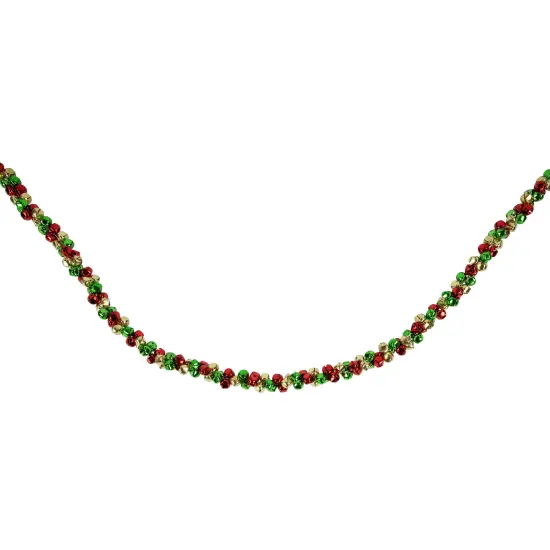 Northlight 5' Green, Gold and Red Jingle Bell Christmas Garland, Unlit {6}