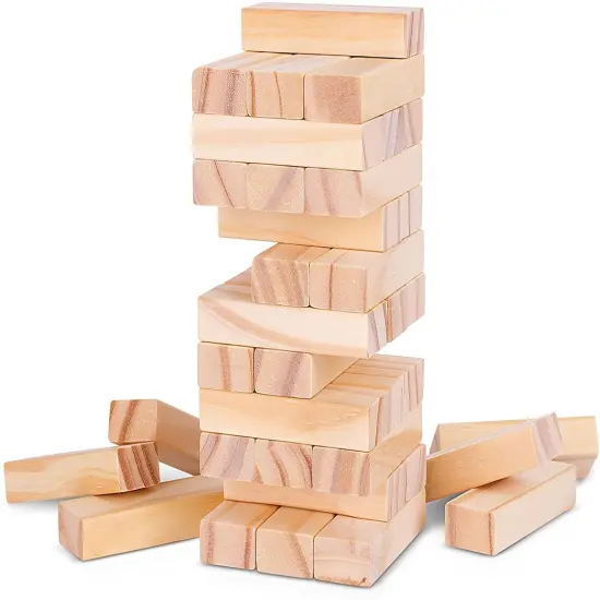 WE Games Mini Wooden Blocks Stacking Tower Game - 5.5 inches Tall {4}