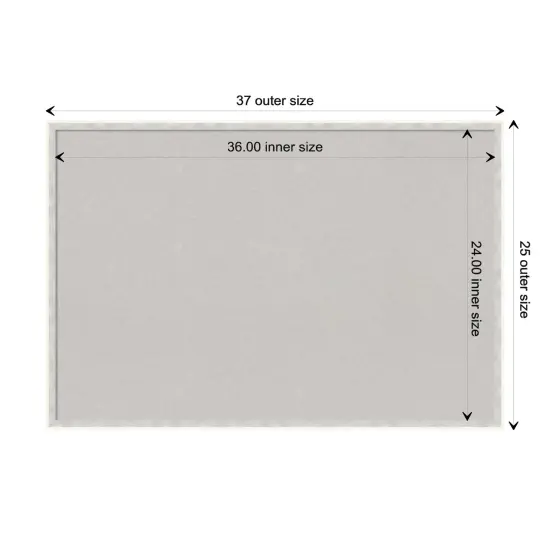 Paige Wood Framed Corkboard, Grey Cork Paige White Silver {3}