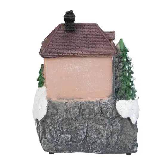 Northlight 5.5" LED Lighted and Animated House with Train Christmas Village Display Piece Brown {6}
