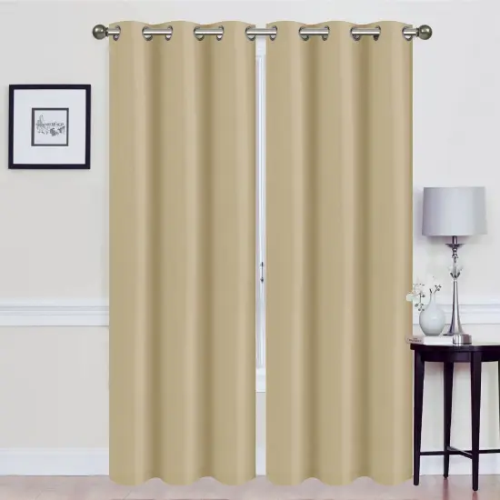 Madonna Foam-Backed Blackout Curtain Panels with Grommets Burgundy {6}