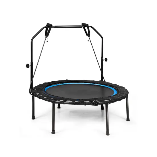 40 Inch Foldable Fitness Rebounder with Resistance Bands Adjustable Home Blue {2}
