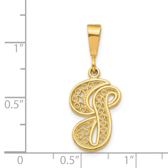 14K Gold Initial G Charm Jewelry FindingKing 28mm x 14mm {2}