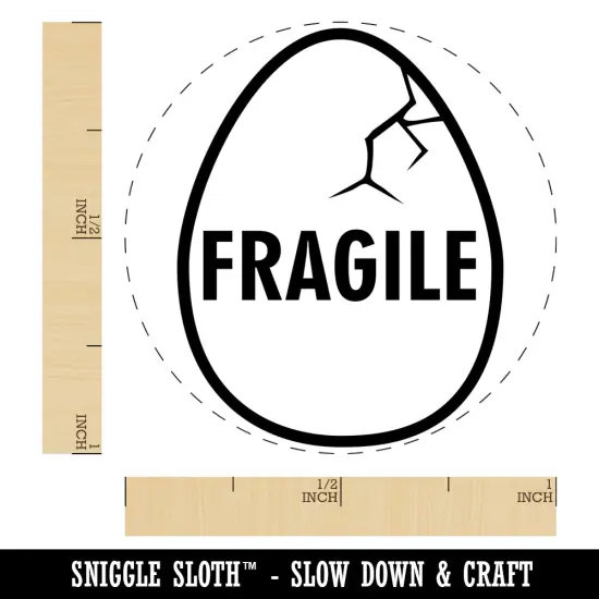 Fragile Cracked Chicken Egg Rubber Stamp for Stamping Crafting Planners {1}