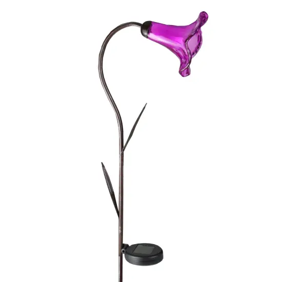 Gerson 45.25" Transparent Purple Lily Lighted Solar Powered Outdoor Lawn Stake {1}