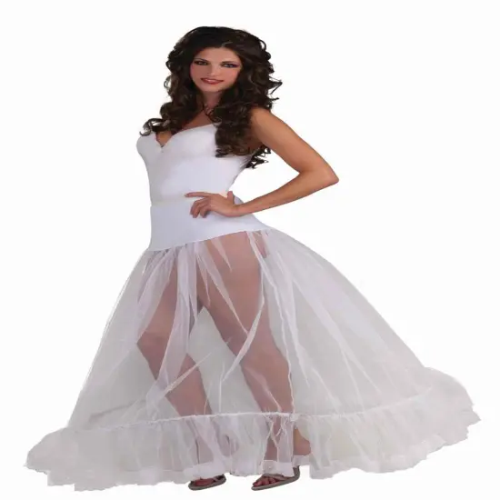 White Adult Ballroom Length Costume Crinoline Slip OneSizeFitsMost {1}