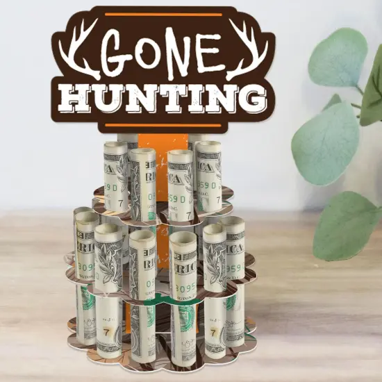 Big Dot of Happiness Gone Hunting - DIY Deer Hunting Camo Birthday Party Money Holder Gift - Cash Cake {1}