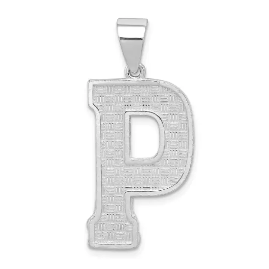 Sterling Silver Initial P Charm Jewerly 35mm x 15mm {1}