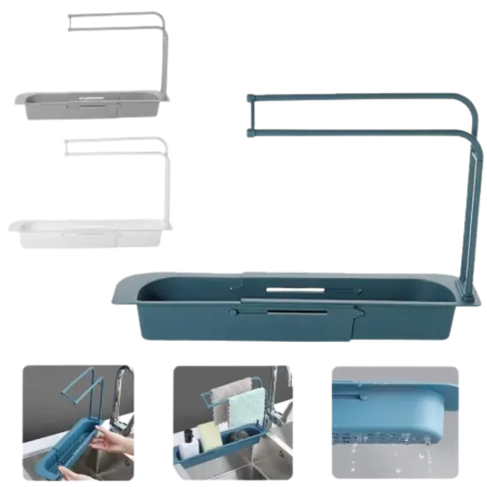 Kitcheniva Expandable Sink Sponge Rack Telescopic Holder {1}