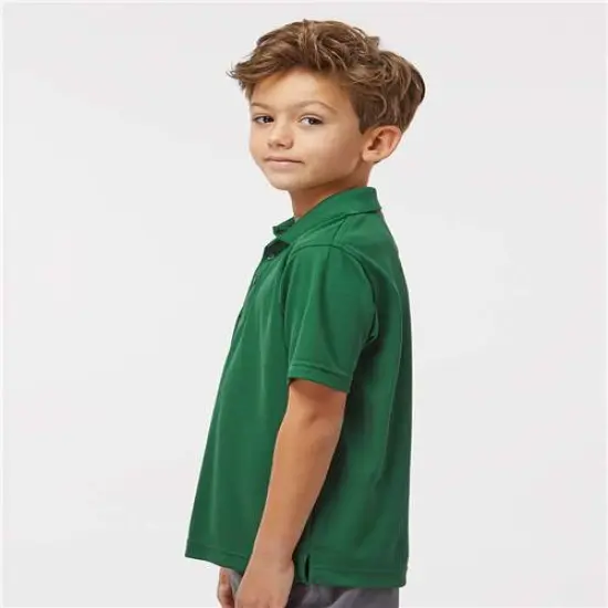 Paragon&reg; Youth Saratoga Performance Mini Mesh Polo T-shirt Hunter green {4}