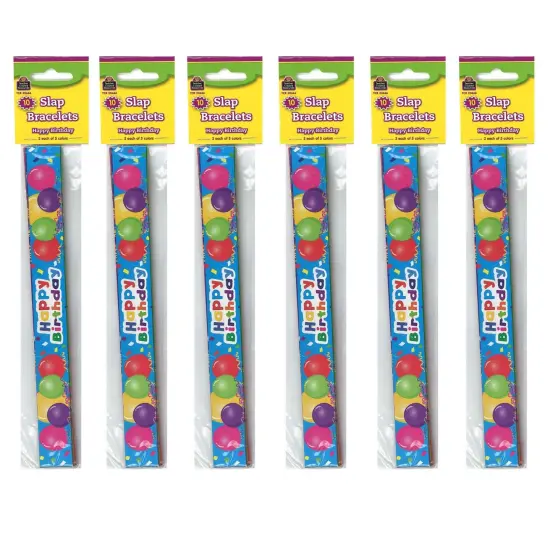 Happy Birthday Balloons Slap Bracelets, 10 Per Pack, 6 Packs {1}