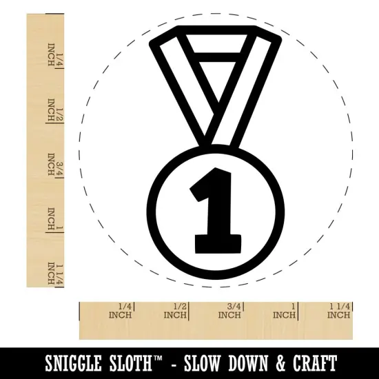 Sport Team Medal First Place Rubber Stamp for Stamping Crafting Planners {1}