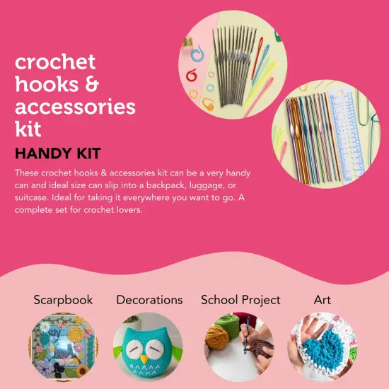 3 PACK - Incraftables Crochet Hook Set with Case 100pcs. Best Crochet Hook Kit for Beginners & Professionals. Ergonomic Crochet Tools with Needles, Scissors, Ruler, Head Pins & Accessories for Kids & Adults {4}