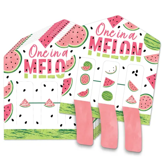 Big Dot of Happiness Sweet Watermelon - Fruit Party Game Pickle Cards - Pull Tabs 3-in-a-Row - Set of 12 {1}