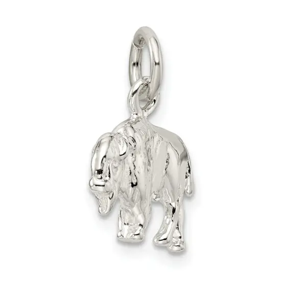 Sterling Silver Buffalo Charm Pendant Bison Jewelry {4}