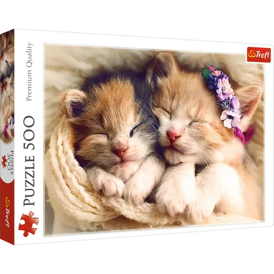 500 Piece Jigsaw Puzzles, Sleeping Kittens, Baby Animals, Pets, Cats, Adult Puzzles, Trefl 37271 {1}