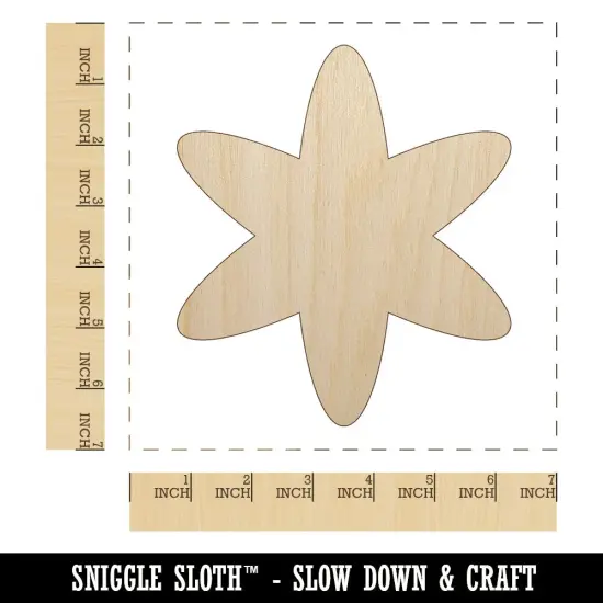 Asterisk Symbol Unfinished Wood Shape Piece Cutout for DIY Craft Projects {1}