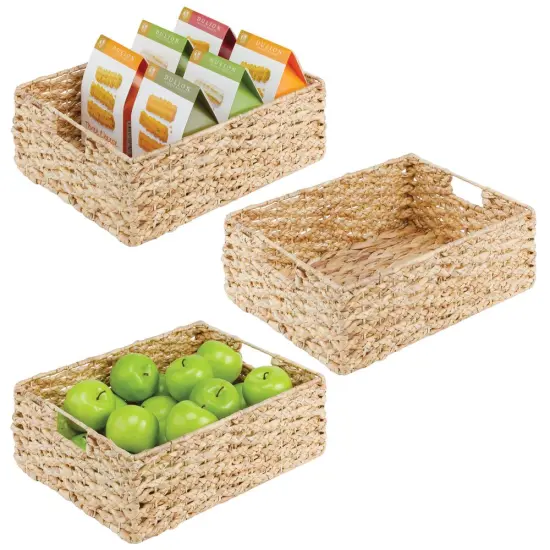 mDesign Water Hyacinth Braided Weave Pantry Basket {1}