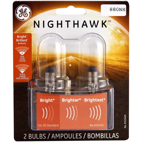 2Pk - GE 880NH/BP2 - 12.8v 27w Nighthawk Halogen Automotive Replacement Fog Bulb {1}