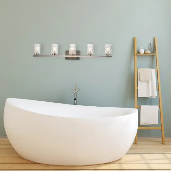 Cassie 5 lights bath sconce in satin nickel with clear shade {2}
