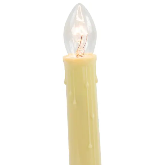 Northlight Single Light Window Candle on Oval Base - 9.5" - Cream Ivory {6}