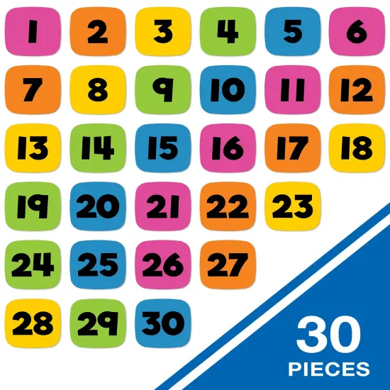 Carson Dellosa 30-Piece Dry Erase Number Edu-Clings Set, 3.5" Silicone 1-30 Math Manipulatives, Counting, Addition, and Subtraction Educational Games and Mathematics Practice {2}